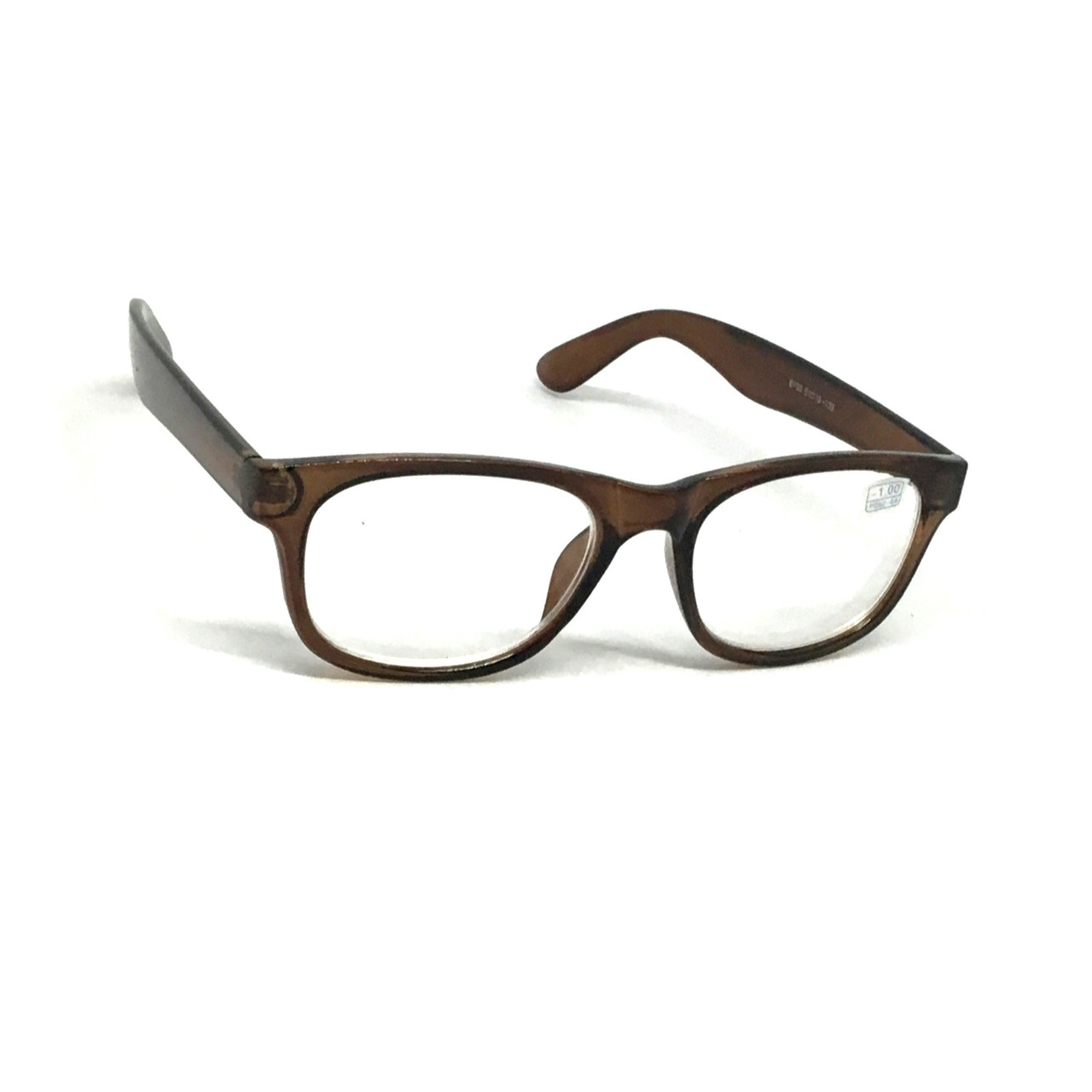 Пластикові окуляри 6199 коричневі