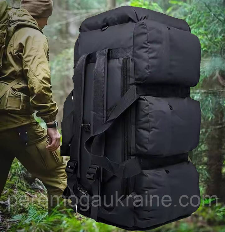 Тактичний рюкзак-сумка Чорна 2 в 1 Solve Bag 98 л 75 x 38 x 36 см KT6004502