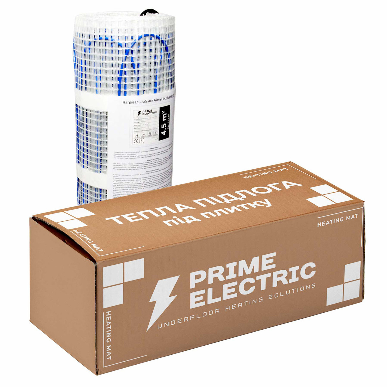 2,5 м² Комплект теплої підлоги Prime Electric PM-175 нагрівальний мат з тефлоновою ізоляцією