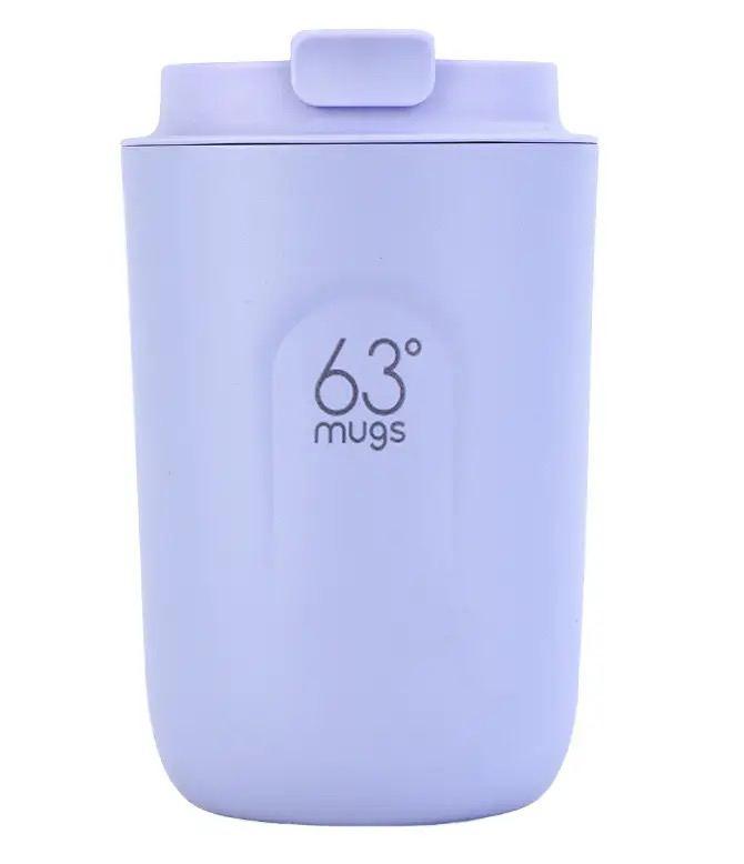 Термокружка з кришкою 63 Mugs, 380 мл, для кави, матеріал колби нержавіюча сталь, Фіалка, Термокружка в машину