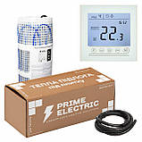 3,5 м² Комплект теплої підлоги Prime Electric PM-175 нагрівальний мат з програмованим WIFI терморегулятором білим, фото 2