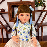 Реалістична лялька Реборн дівчинка вініл силіконова в китайському стилі 57 см, фото 3