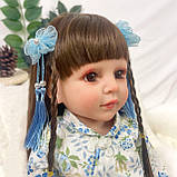 Реалістична лялька Реборн дівчинка вініл силіконова в китайському стилі 57 см, фото 8