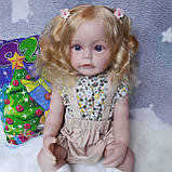 Реалістична лялька Реборн MRB доросла дівчинка вініл силіконова з довгим волоссям 55 см, фото 2