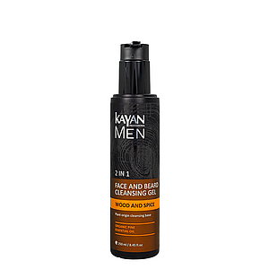 Очищаючий гель для обличчя та бороди Kayan Men Face And Beard Cleancing Gel 2 1 250 мл