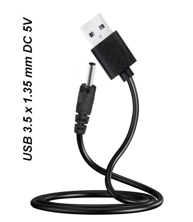 Кабель USB 3.5 x 1.35 mm DC 5V Black