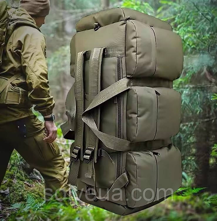 Тактичний рюкзак-сумка 2 в 1 Solve Bag 98 л 75 x 38 x 36 см Олива KT6004501 solve, фото 1