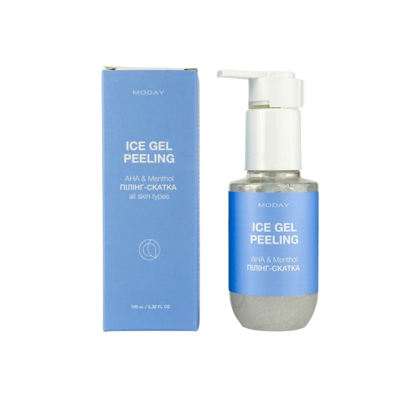 Відлущуюча пілінг-скатка для обличчя MODAY Ice gel peeling на основі AHA кислот та ментолу 100 мл