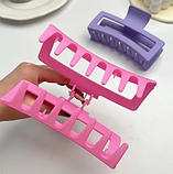 Краб заколка для волосся Lara 13 см матовий розовий, фото 3