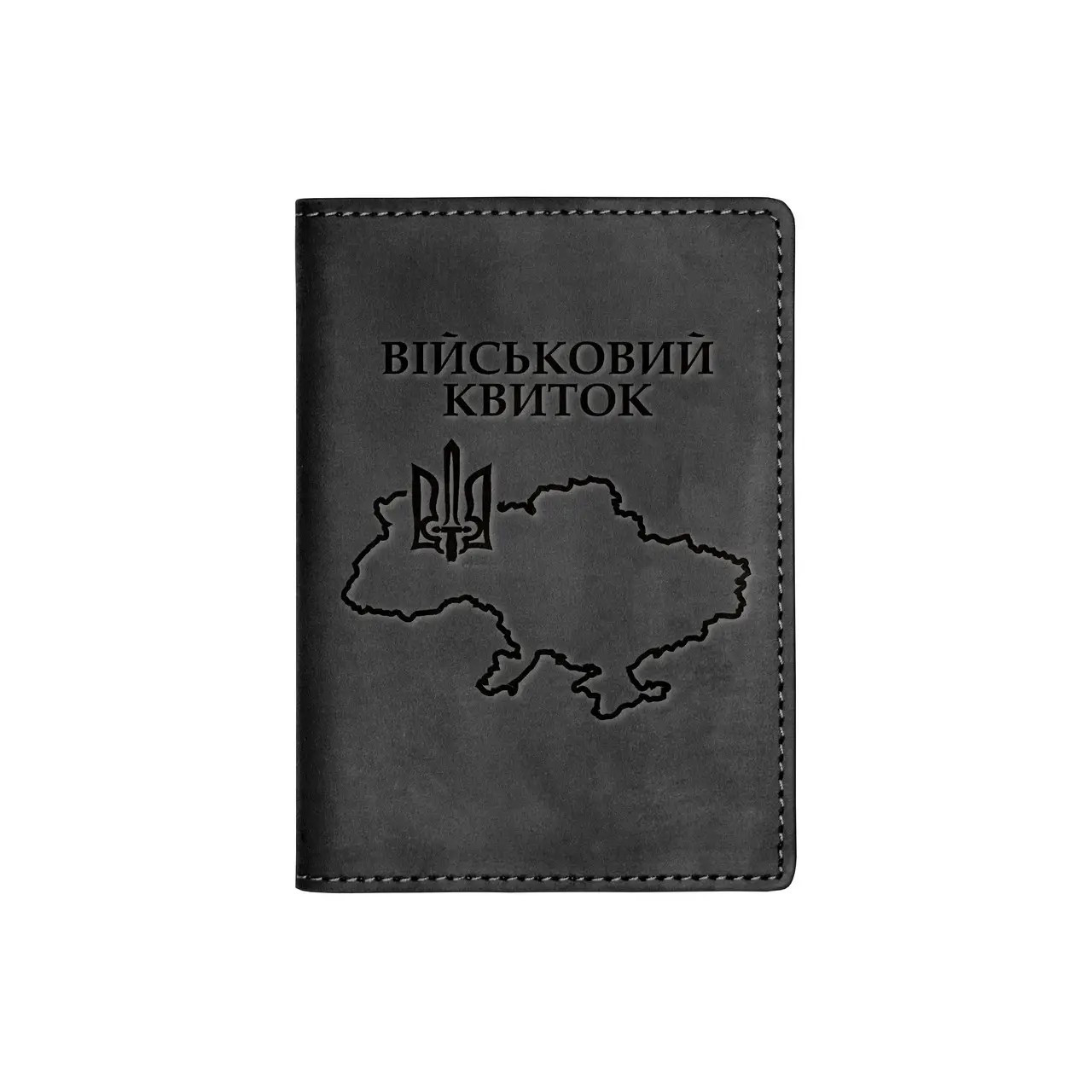 Обложка на военный билет натуральная кожа черный Арт.2571/10 Кордон "GP" Італія - (Україна)