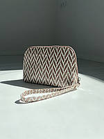 Косметичка шкіряна Woman's heel коричнева (В-481)