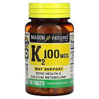 Mason Natural, Vitamin K2 100 мкг (100 таб.), витамин К-2 МК-4