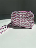 Косметичка шкіряна Woman's heel рожева (В-481-1)