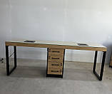 Манікюрний стіл для 2-х майстрів манікюру PREMIUM-04 Двомісний манікюрний стіл з розетками, фото 2