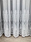 Ціна за 2 м! Тюль на бамбуковій основі з красивим візерунком. Колір: білий, фото 9