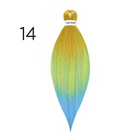 Канекалон Easy Braid 14 омбре жовтий помаранчевий салатовий блакитний