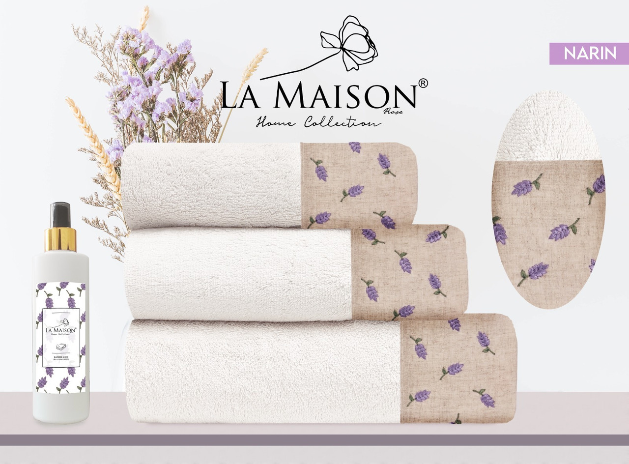 Подарунковий набір рушників La Maison, 3 шт. з ароматом Narin, фото 1
