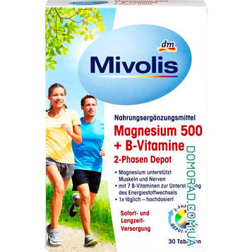 Mivolis Magnesium 500 + B-Vitamine 30шт.