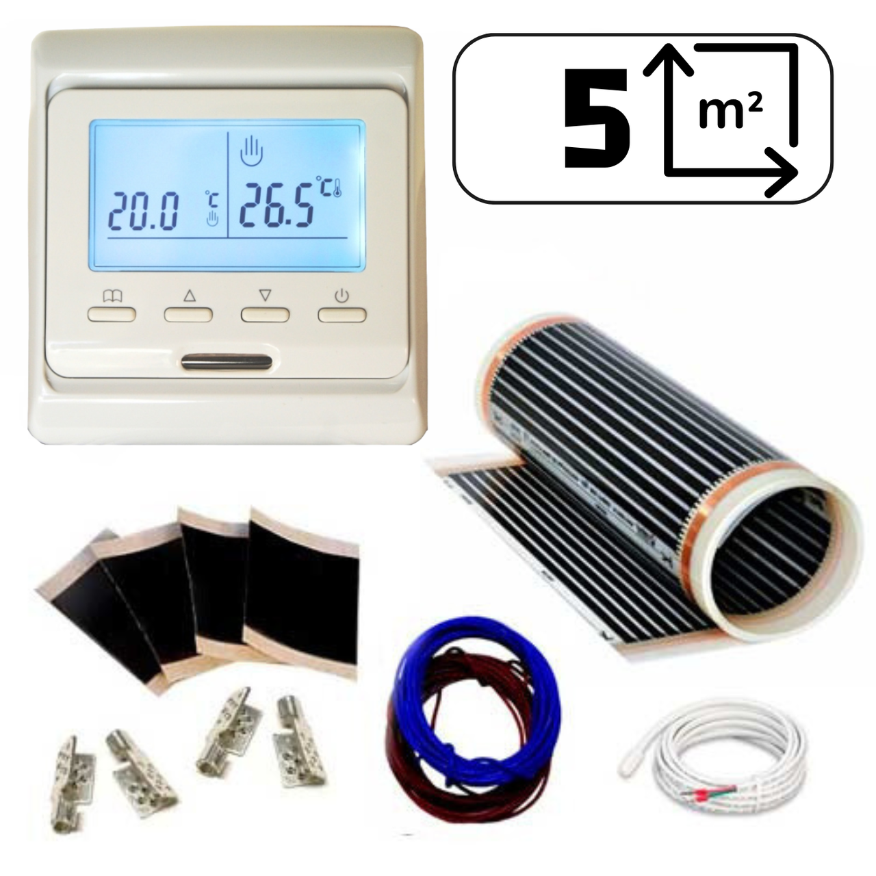 Інфрачервона плівка для теплої підлоги Korea Heat 220W KH-305 (50см х 5 м.) + програмований терморегулятор