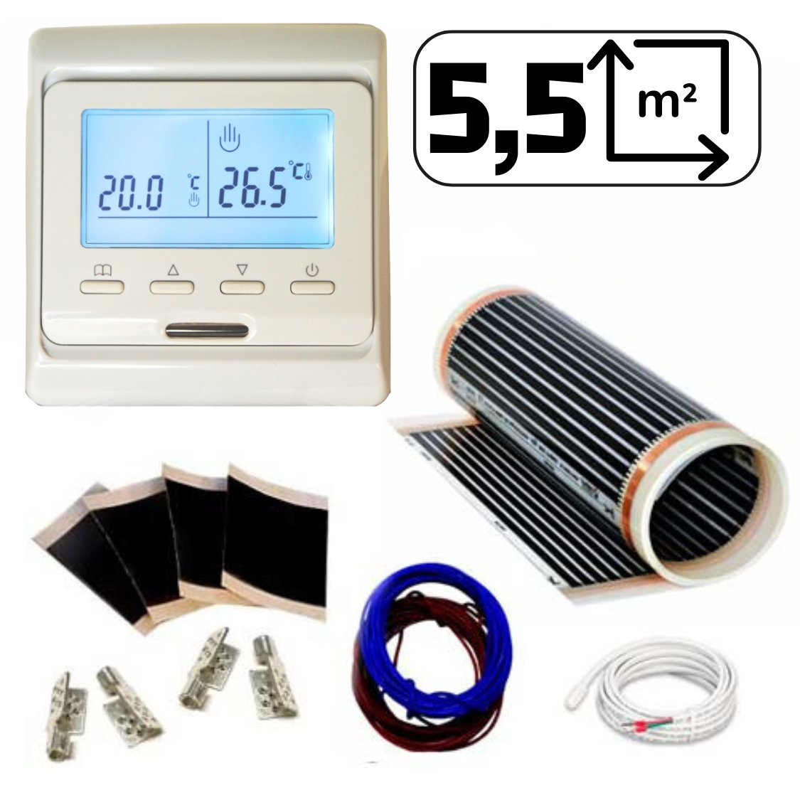 Інфрачервона плівка для теплої підлоги Korea Heat 220W KH-305 (50см х 5.5 м.) + програмований терморегулятор