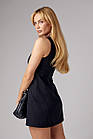 Коротке жіноче плаття без рукавів — чорний колір, M (є розміри), фото 2