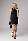 Коротке жіноче плаття без рукавів — чорний колір, M (є розміри), фото 5