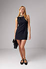 Коротке жіноче плаття без рукавів — чорний колір, M (є розміри), фото 6