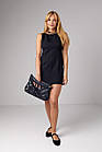 Коротке жіноче плаття без рукавів — чорний колір, M (є розміри), фото 8