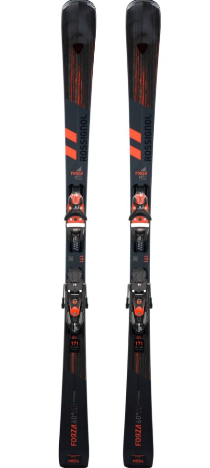 Гірські лижі із кріпленнями Rossignol forza 60° v-ti konect+nx 12 k gw b80 blk hot red , Розмір: 164, 171 (MD)