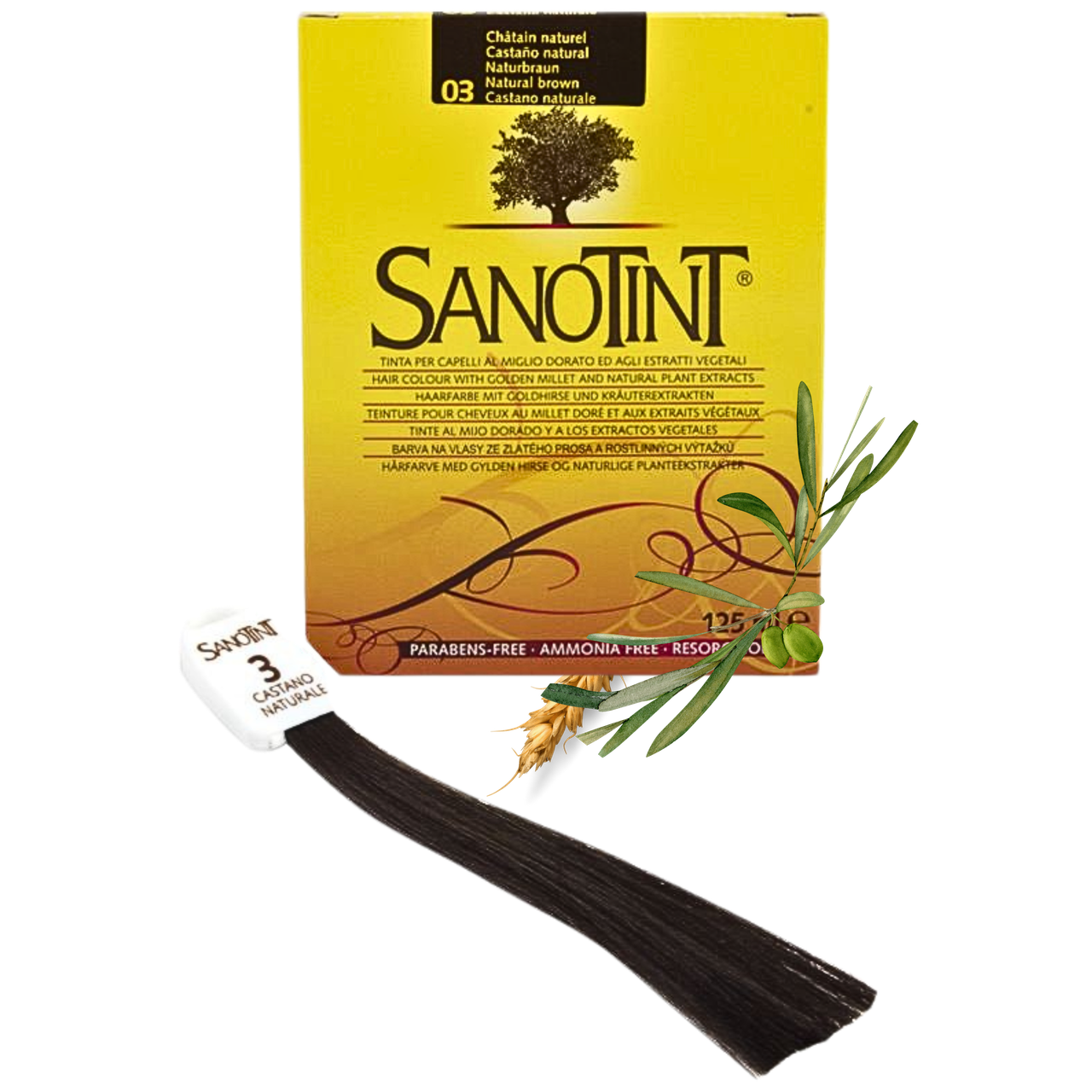 Фарба для волосся Каштановий #03 Санотинт Sanotint Classic Вівасан Швейцарія 125 мл