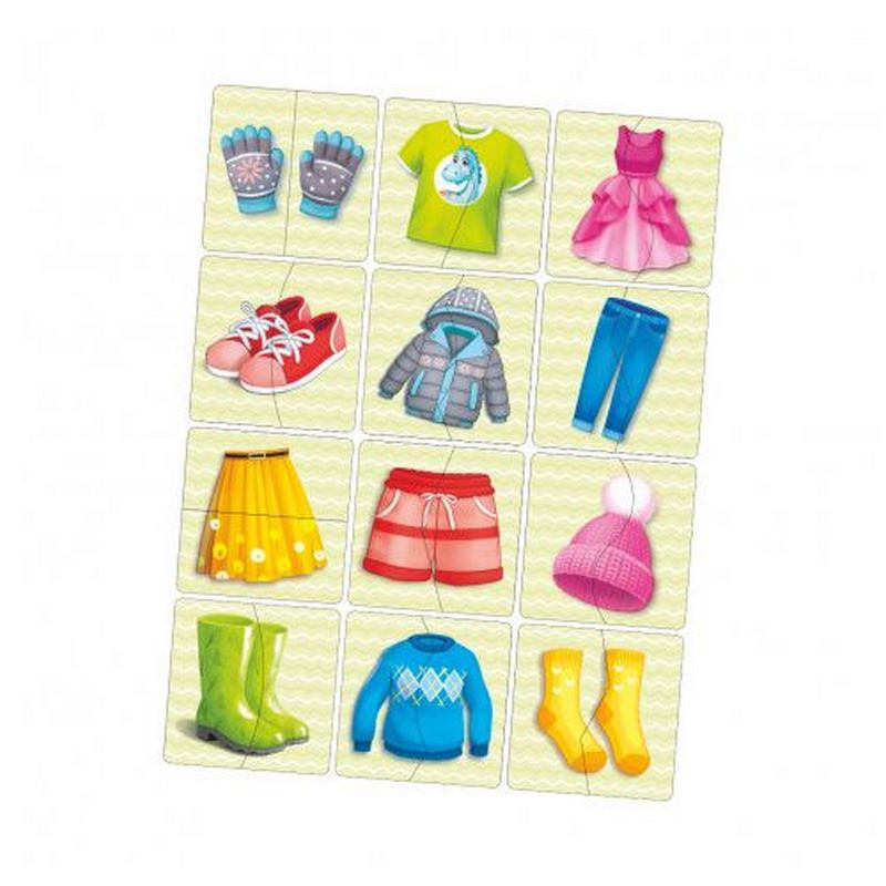 Рамка-вкладка "Половинки. Одяг та взуття" дерев'яна