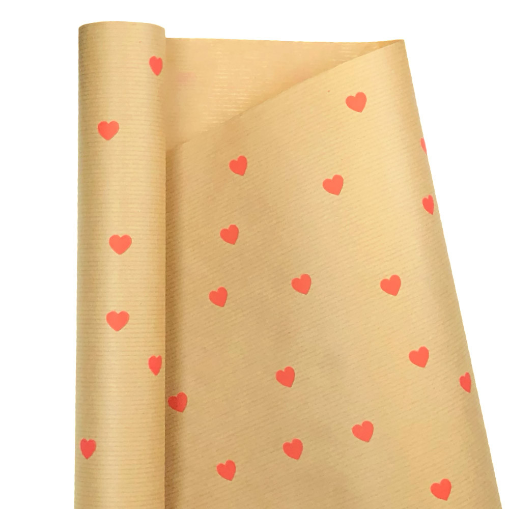 Папір флористичний серця на крафті, фото 1