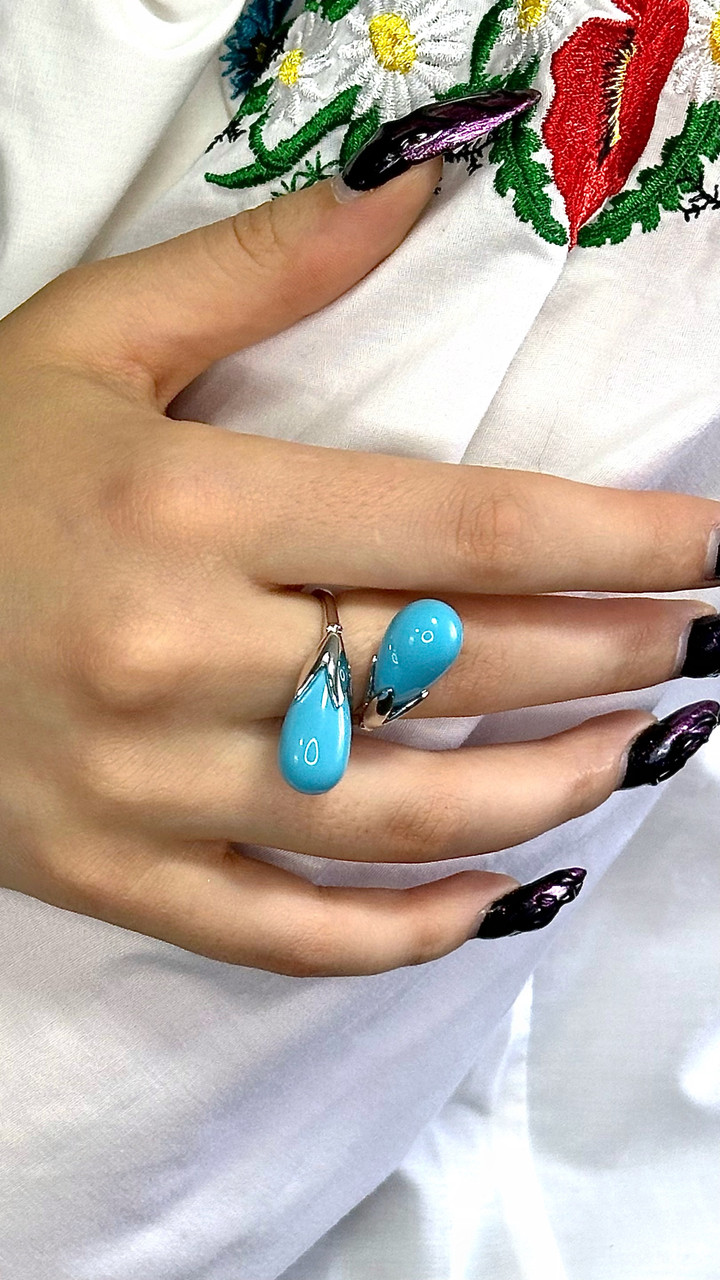 💍 Срібна каблучка з бірюзою — енергія природи на твоїй руці 🌿