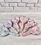 Гребінець-щітка для волосся "Серце" з насипним декором (єдиноріг, 18см), фото 2