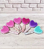 Гребінець-щітка для волосся "Серце" з насипним декором (єдиноріг, 18см), фото 4