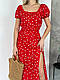 Сарафан плаття селянка штапельне, рукава волани, з розрізом, розміри 44 46 48 50, фото 3