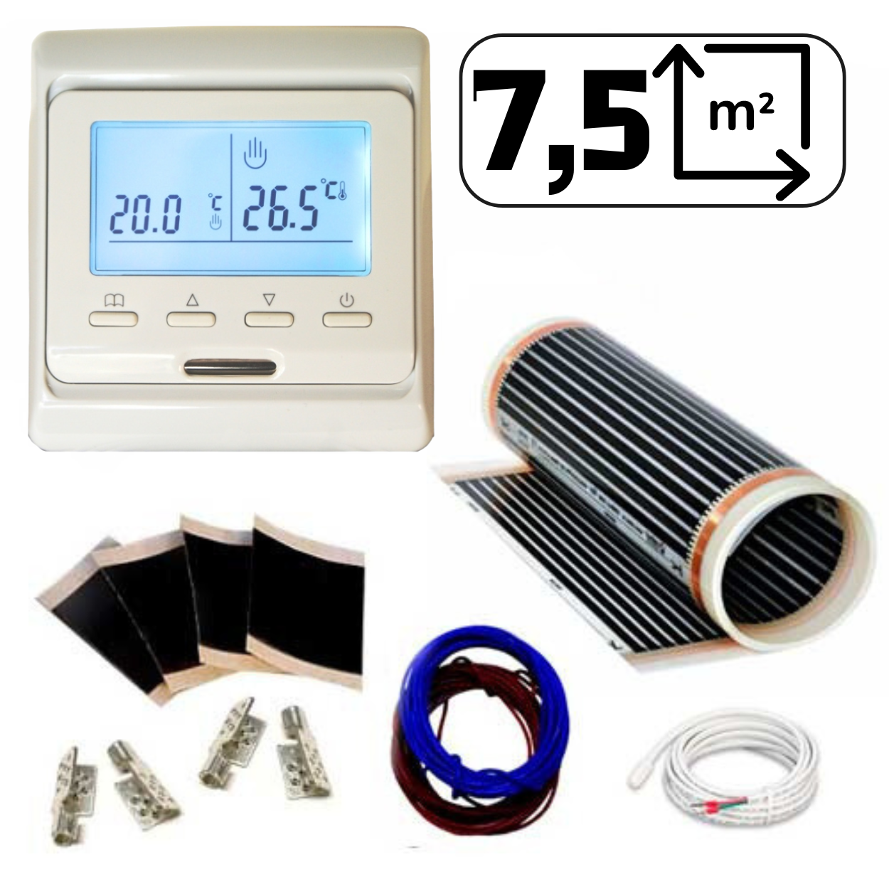 Плівкова тепла підлога Korea Heat 220W KH-305 (50см х 7.5 м.) + програмований терморегулятор