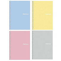 Зошит на спіралі B5 80 аркушів клітинка пластикова обкладинка Genius Школярик, 224047