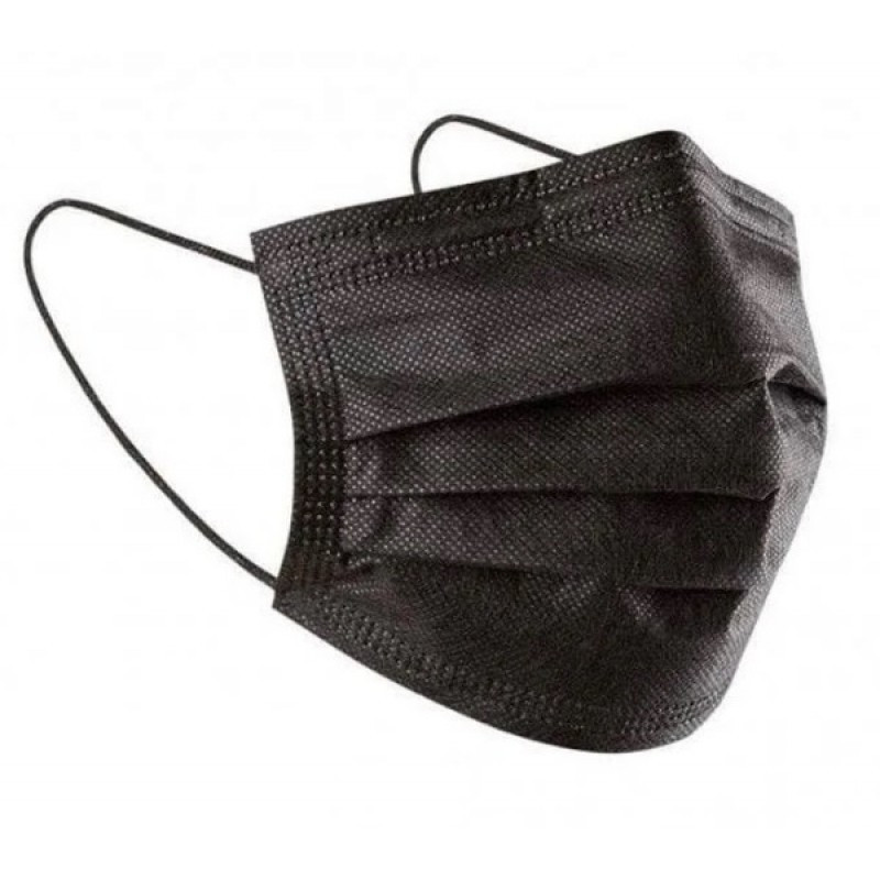 Маска захисна одноразова чорна