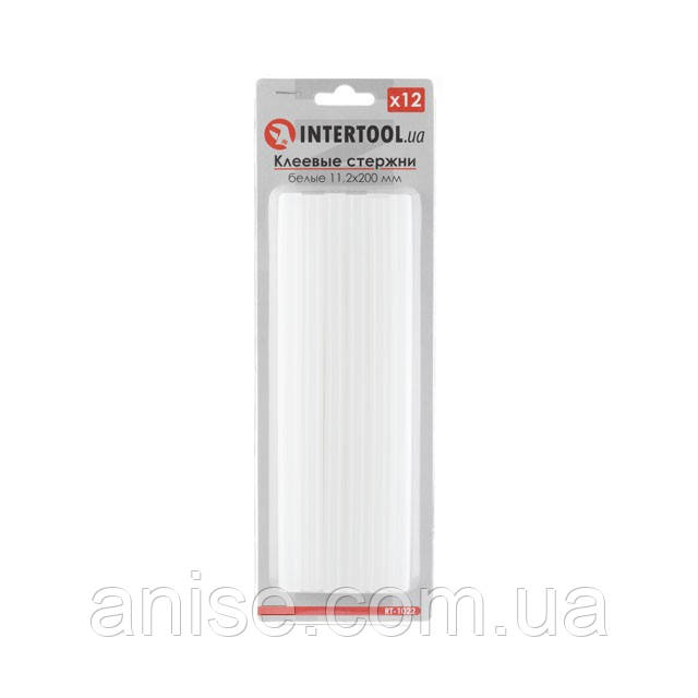 Комплект стрижнів клейових білих 11,2 мм * 200 мм, 12 шт INTERTOOL RT-1022 - фото 1 - id-p2256242792