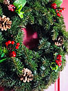 Різдвяний вінок "Elegant" з штучної хвої d-50 см зелений з декором, фото 7