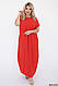 Літня сукня бохо максі вільного силуету в стилі 50-52, 54-56,58-60 червоний чорнийй, фото 3