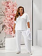 Елегантний жіночий костюм трійка Крит білий (50-64), фото 3