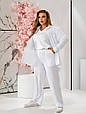 Елегантний жіночий костюм трійка Крит білий (50-64), фото 4