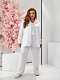 Елегантний жіночий костюм трійка Крит білий (50-64), фото 2