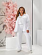 Елегантний жіночий костюм трійка Крит білий (50-64), фото 6