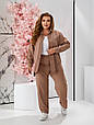 Елегантний жіночий костюм трійка Крит капучино (50-64), фото 3