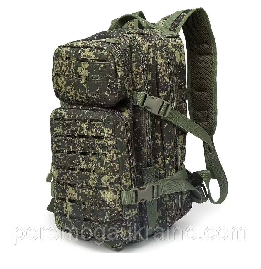 Тактичний похідний рюкзак Solve на 20 л Laser Cut MOLLE KT6003209 Темний піксель
