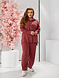 Елегантний жіночий костюм трійка Крит теракот  (50-64), фото 4