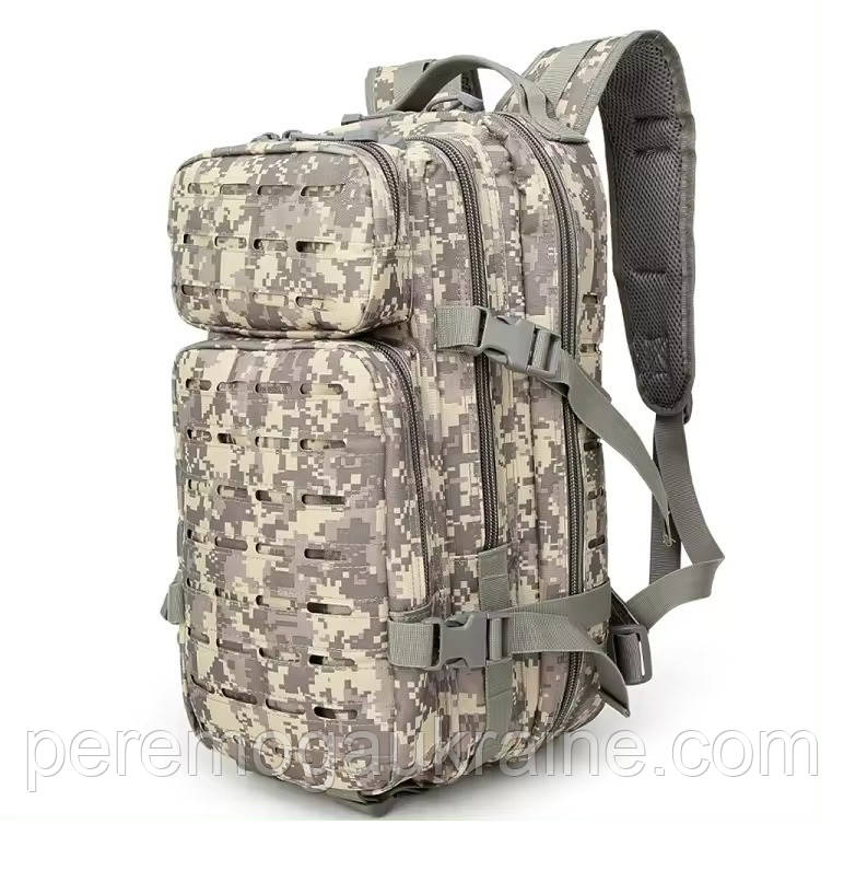 Тактичний похідний рюкзак Solve на 20 л Laser Cut MOLLE KT6003207 Сірий піксель